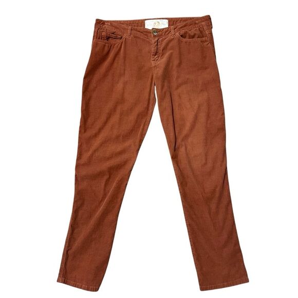 Bella Dahl Anthropologie Corduroy Pants Sz 31 Burnt Orange Fall Academia Casual - Picture 1 of 11